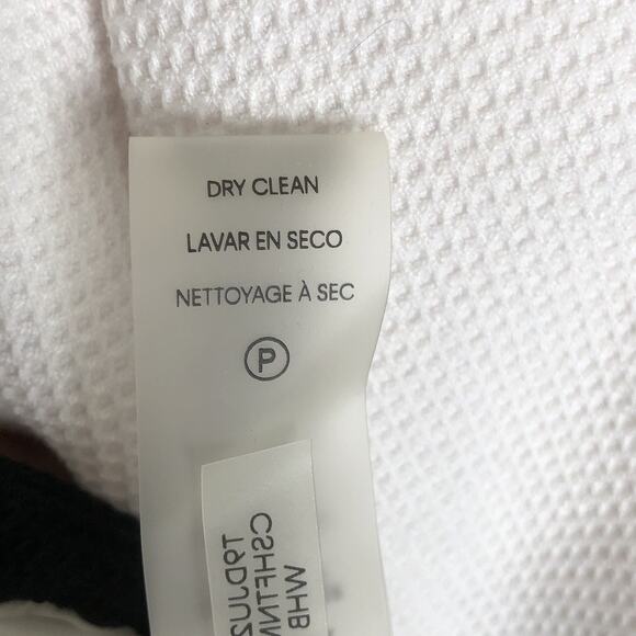 NWT TALBOTS Pique Jacket Sz 6P Petite White Black Piping Pockets Zip Career NEW - Picture 7 of 13